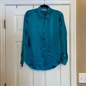 Valerie Stevens Pure Silk Button Down Dress Shirt